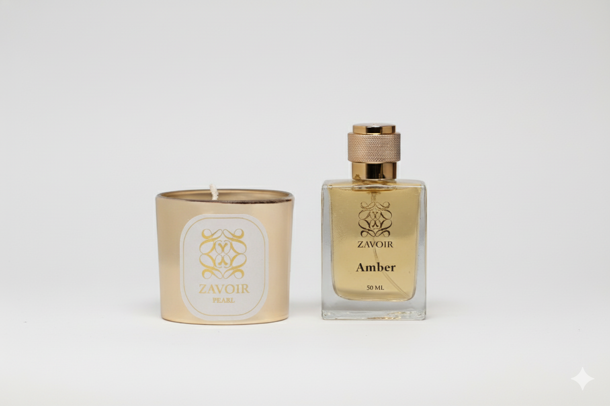 Amber women perfume + Pearl Candle