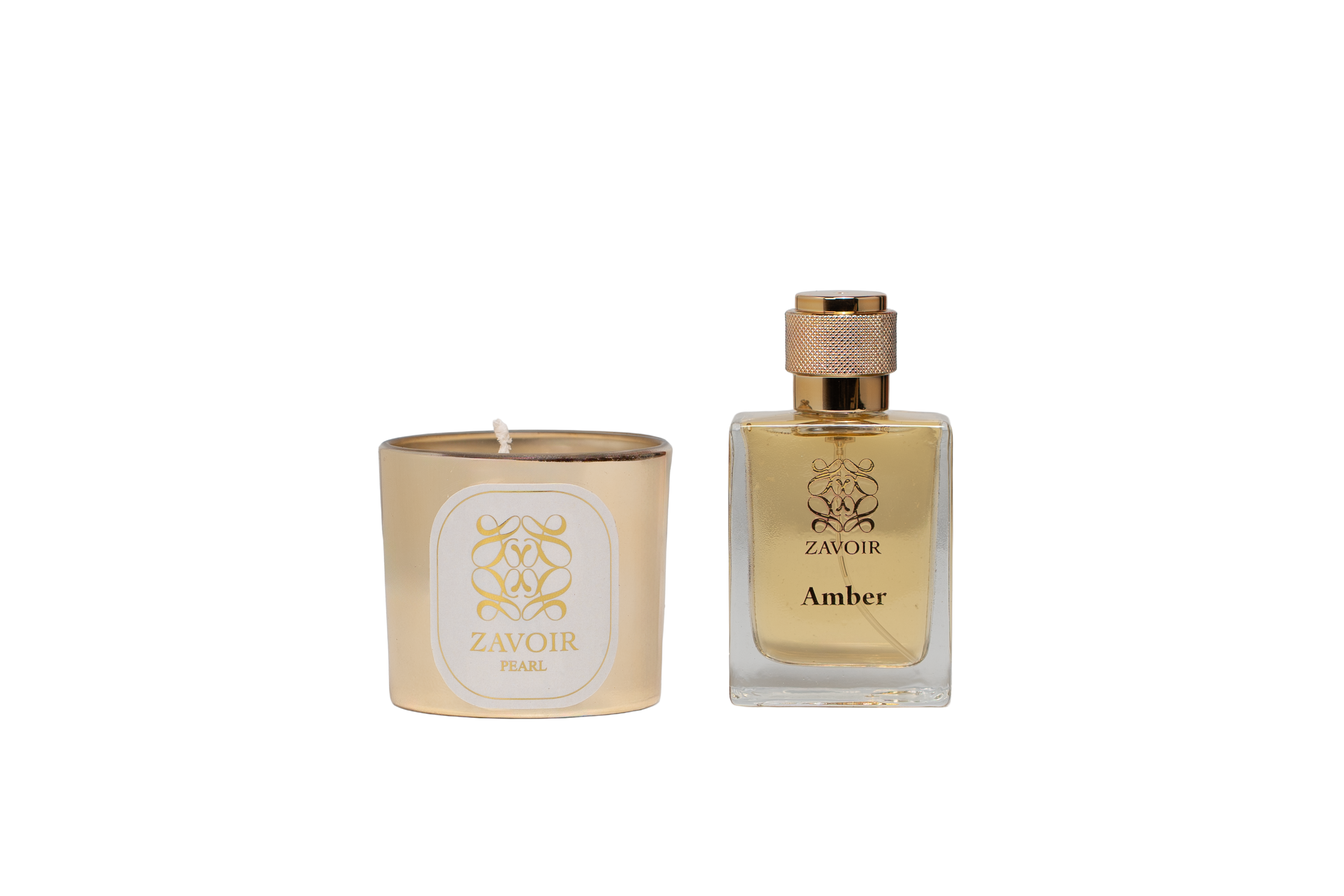 Amber Perfume + Pearl Candle